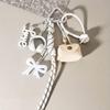 Exquisite Woven Maillard Bow Rope Pendant Earphone Gifts Mini Bow Faux Leather Bag Accessories for Women