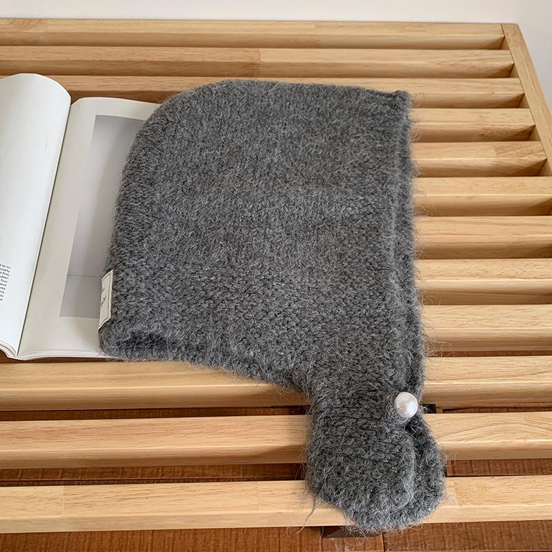 New Year's Red Hat Scarf One Piece Women's Winter Korean Style Warm Knitted Woolen Hat Ear Protecting Balacrafa