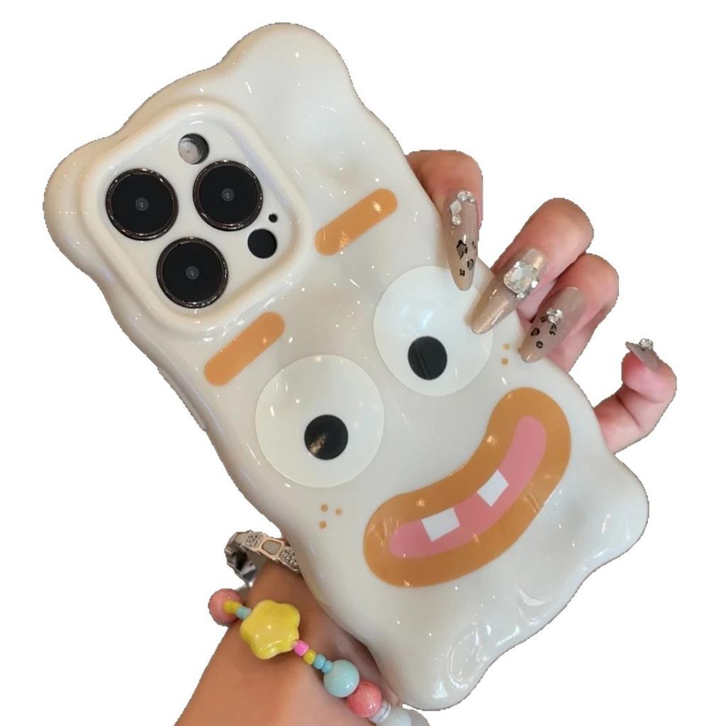 Fun and funny expressions apply to Apple iPhone16/17Pro mobile phone case 14 wavy clouds 15 fine holes 13 soft