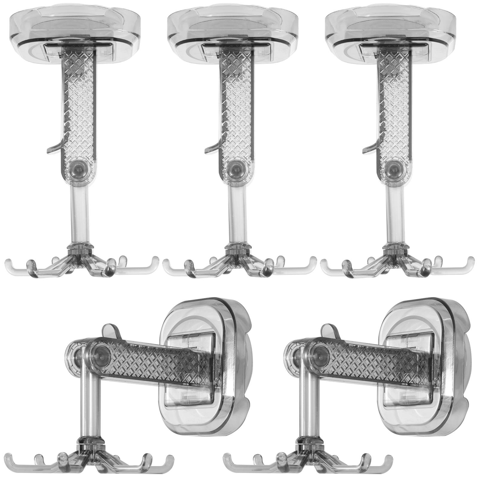 

5 шт. вращающийся на 360° складной крючок с присоской для ванной комнаты, кухонная утварь, 6 крючков, органайзер для полотенец, вешалка для пальто