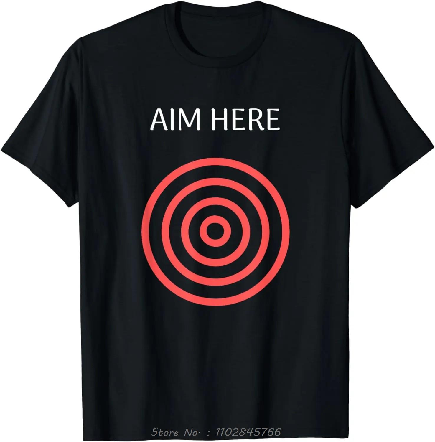 Mens Clothing Aim Here Target Oversized Tshirt Funny Creative Red Bullseye Cotton Tshirt Style Streetwear Fitness T Shirt 3XL