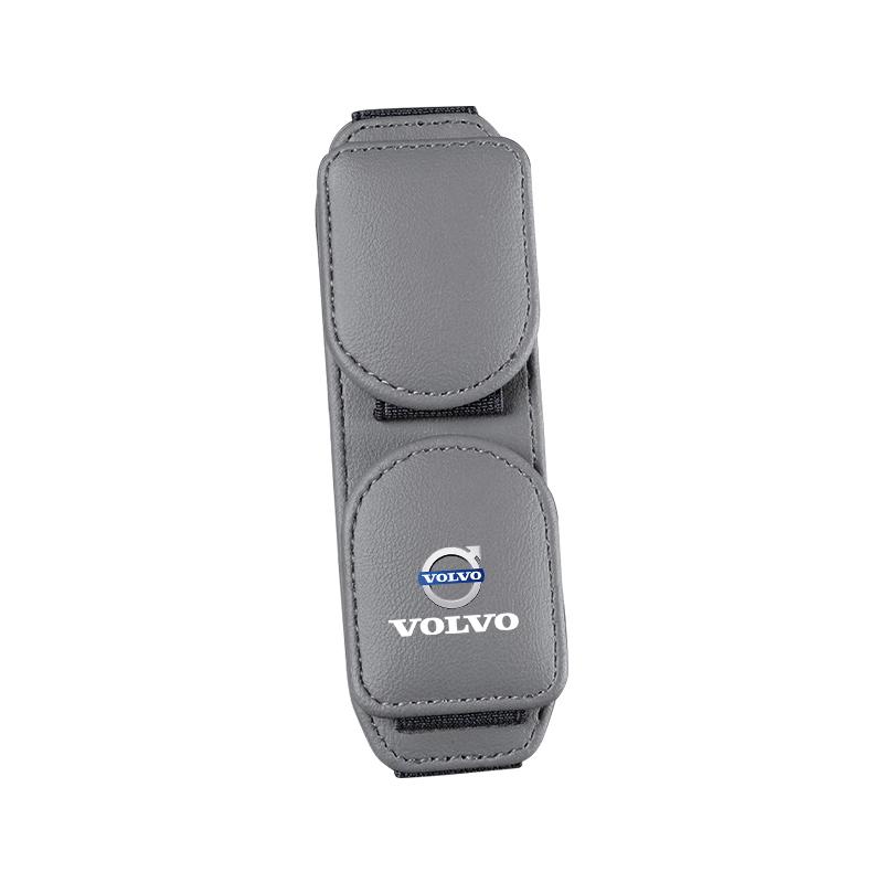 Double Clip Sunglasses Holder Magnetic Leather Glasses Storage For Volvo V60 S90 XC40 V40 XC90 S60 C30 V50 V70 S80 T6 V90 R XC60