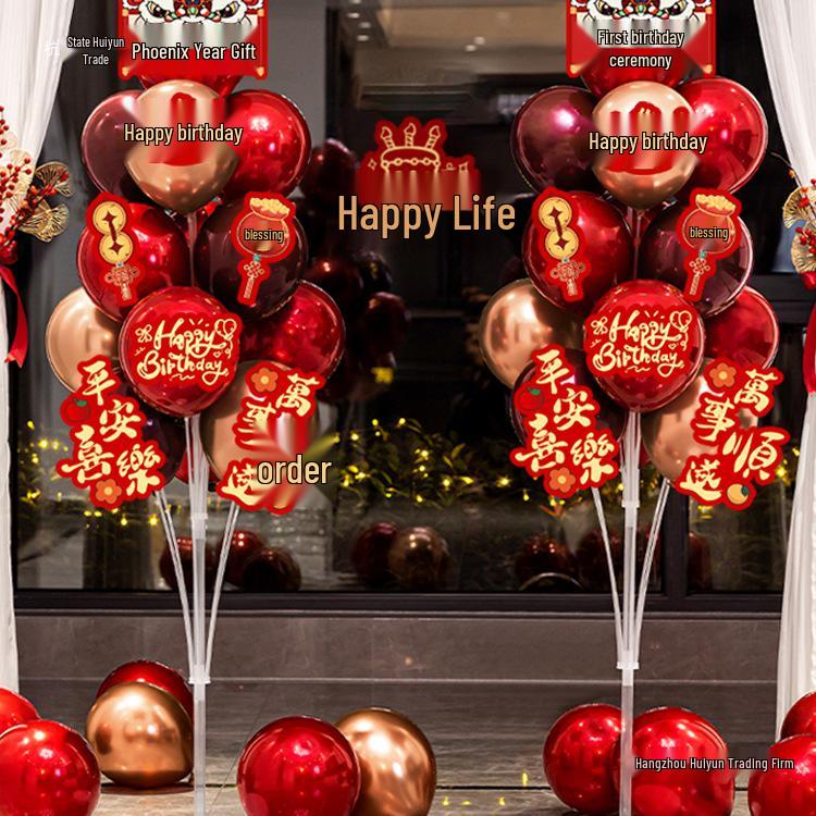 Ballondekorationen zum 1. Geburtstag: Bodensäulen, Tischdekorationen und Leitständer