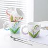 Beautiful Lily of The Valley Ceramic Mug Cup Water Cup Household Exquisite and Elegant Coffee Cup Tea Cup Gift Gifts