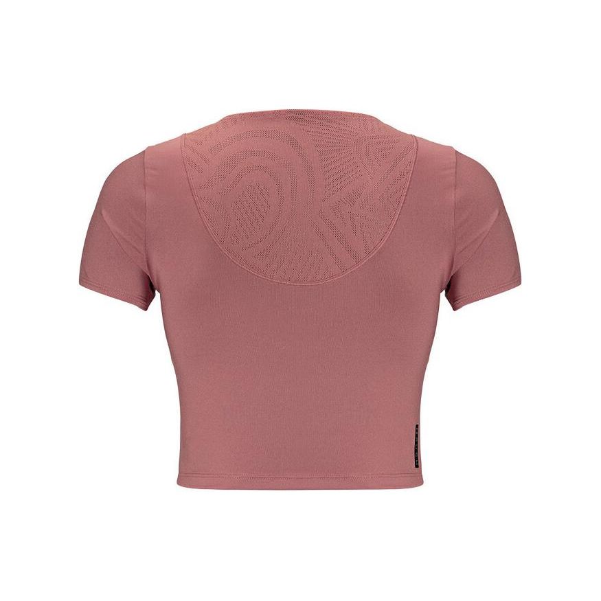 Under Armour Solid Color Round Neck Casual Short Sleeve T-Shirt Women Tops Smoky-Red 1383639-611