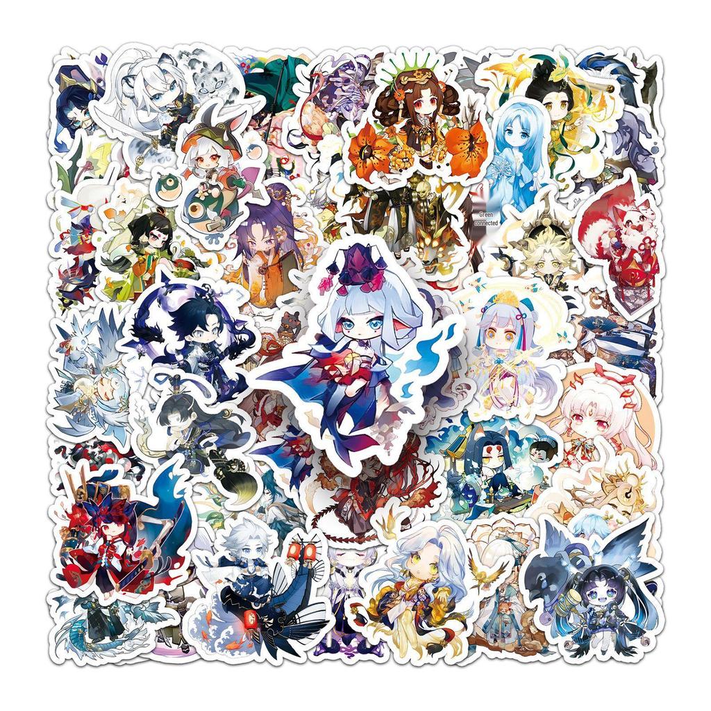50-Piece Cute Onmyoji Cartoon Stickers for DIY Projects