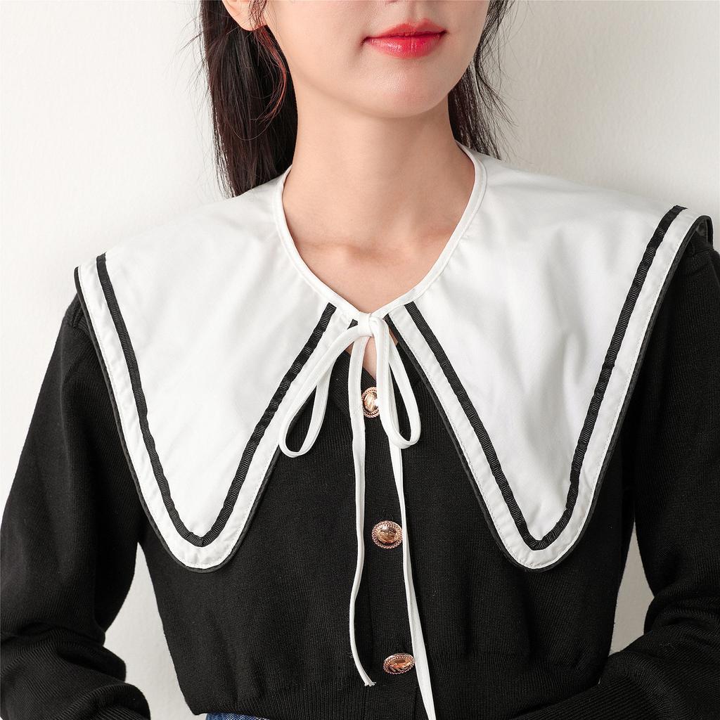 Weißer Kragen-Schal mit großem Revers für Hemd, abnehmbarer Kragen, Damenbekleidung, Schulterwickel, falscher Kragen, Umhang, Accessoires