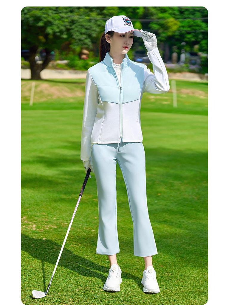 Women's Windproof Long Sleeve Golf Jacket - Autumn/Winter Sunscreen, Korean Style, Warm and Slimming Sportswear