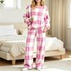 Women's Casual Plush Pajama Set, Cozy Sleepwear for Home Relaxation