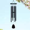 Pine Wood Metal Small 6 Tube Black Indoor and Outdoor Garden Decoration Wind Chime Hanging Decoration