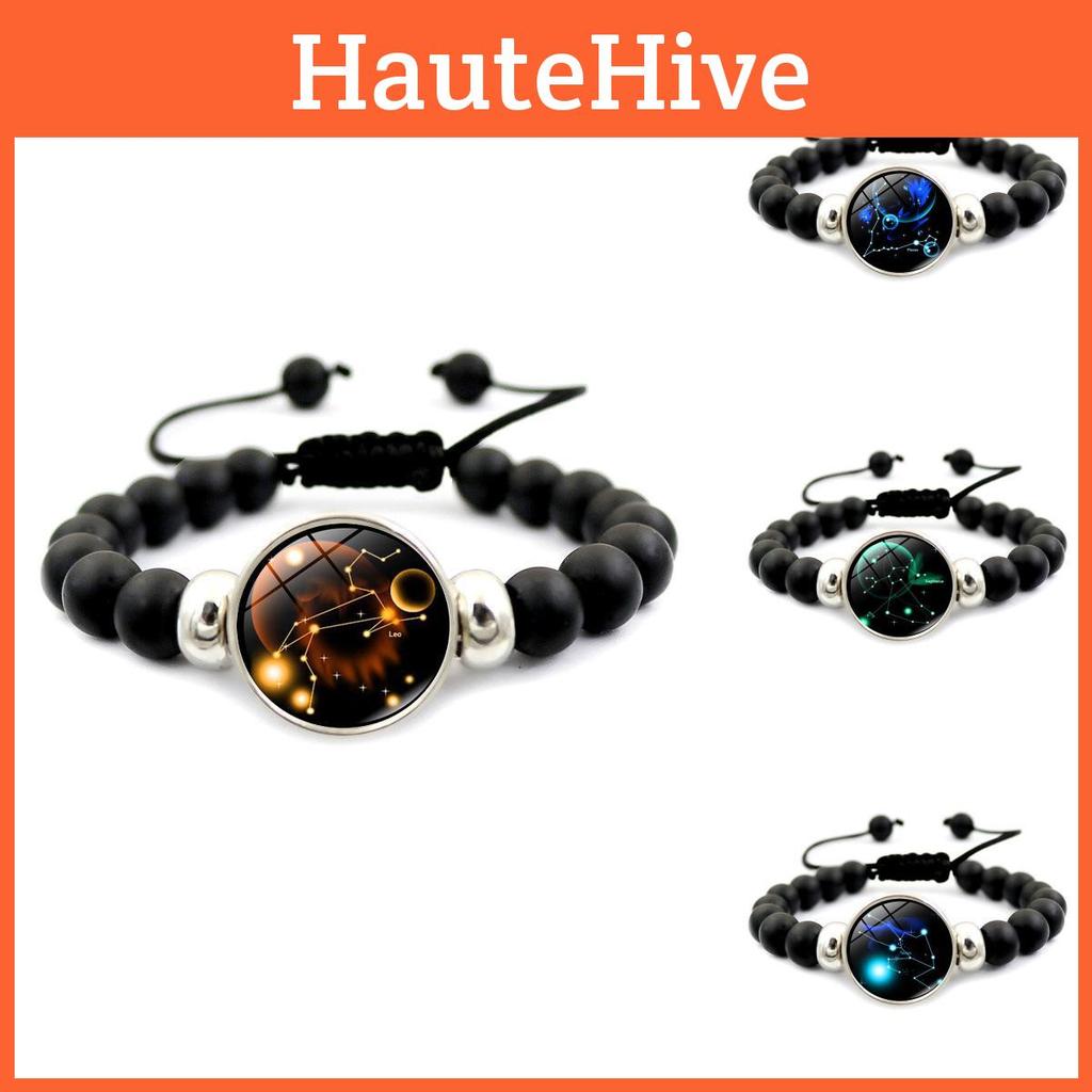 Trendy Western Style Zodiac Sign Bracelet For Men And Women Glass Beads