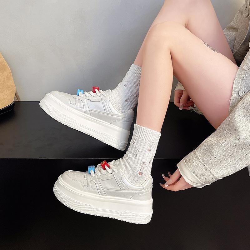 Premium thick-soled muffin little white shoes women's heightening board shoes new autumn casual sports shoes