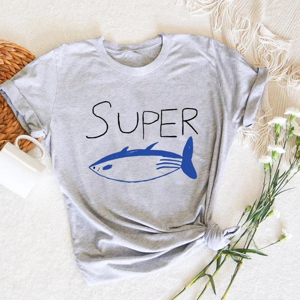 

Funny Big Fish Printed Tshirt Womens Tshirt Casual Trend Fashion Short Sleeve Tshirt Suitable for All Seasons S