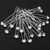 20Pcs Wedding Bridal Faux Pearl Rhinestone Flower Hair Stick Pins Clips Silver Color Jewelry
