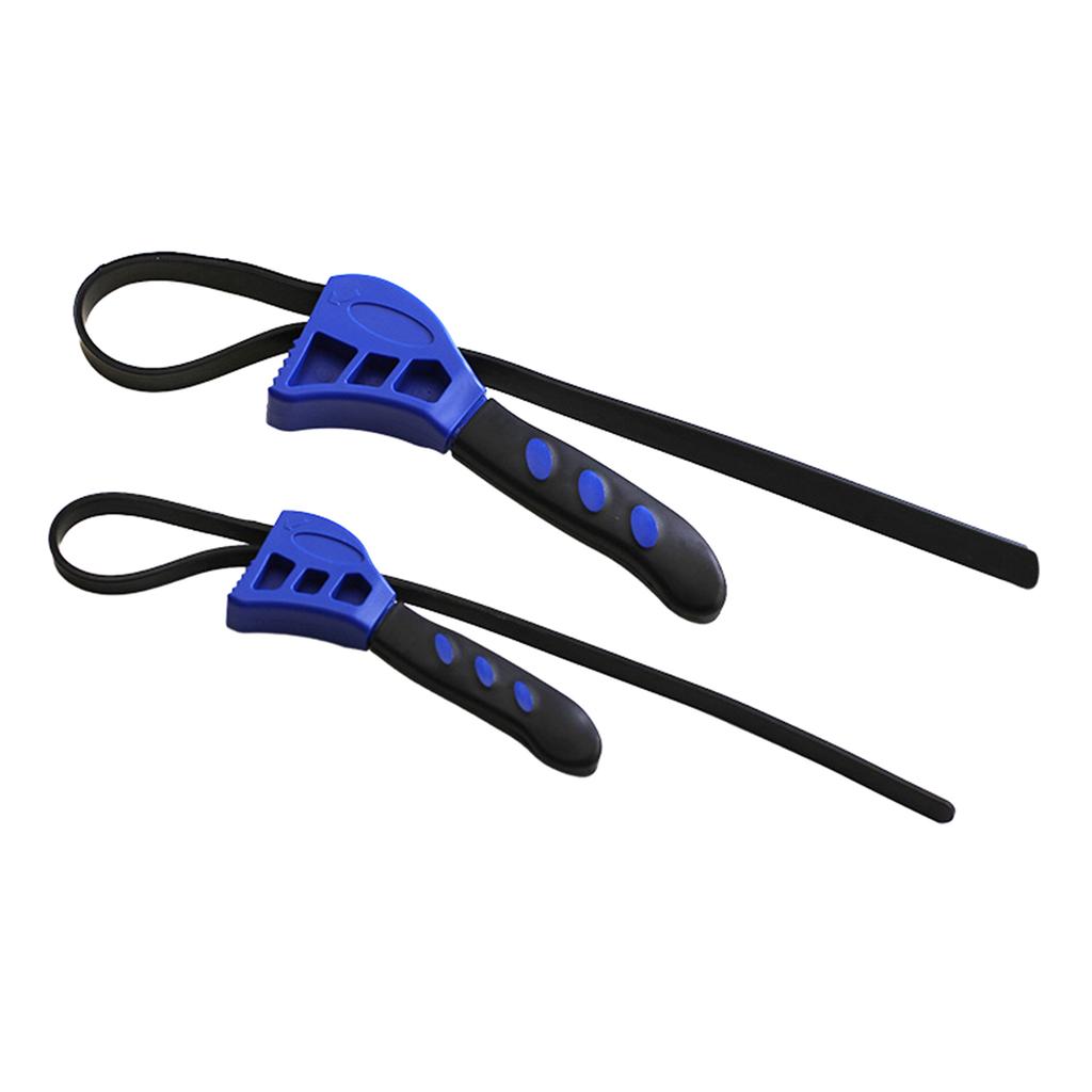 2Pcs/set Rubber Strap Wrench 210mm 160mm Strap Pipe Wrench Adjustable Heavy Oil Filter Spanner Strap Wrench Tool