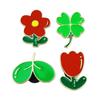 Adorable Red Flower Metal Badge for Girls' Clothing & Backpacks - Unique Plant-Shaped Accessory Brooch