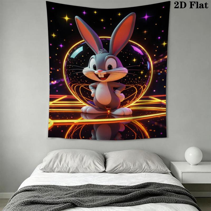 Bugs Bunny Wall Tapestry Aesthetic Wall Hanging Printed Fabric Blanket Decorative Tapestries for Bedroom Living Room Home Decor
