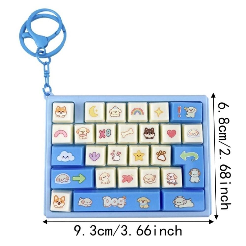 Animals 26 Keys Keyboard Keychain Mini Stress Relief Fidget Toy Office Use