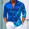 Men's Retro Print Shirt Long Sleeve Lapel Single-Breasted Autumn Casual Comfortable Streetwear