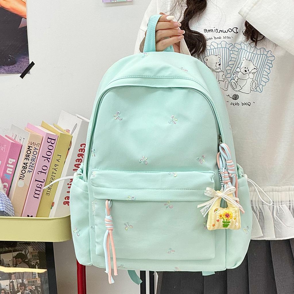 Schoolbagins style student schoolbag women's new high-value fresh and sweet candy-colored bow backpack lightweight backpack
