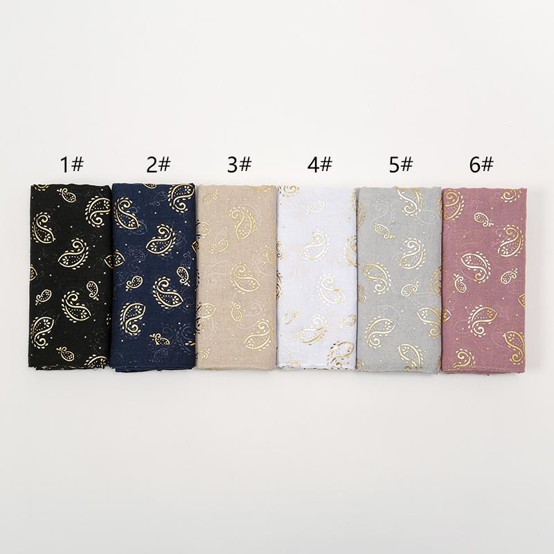 New Gold Glitter Shimmer Cotton Hijab Scarf Women Islam Scarf Muslim Women Crinkle Scarves Headscarf Wraps Ramadan Abaya Turbans