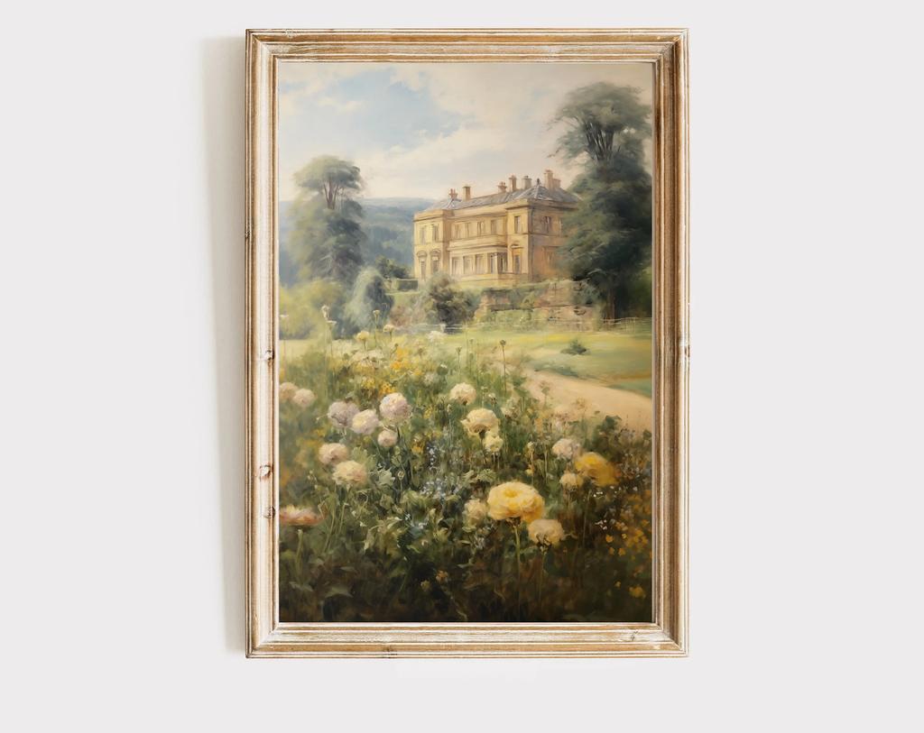 Pride and Prejudice Wall Art Print Canvas Oil Painting Elizabeth Bennet and Mr Darcy Cottagecore Posters Home Decor