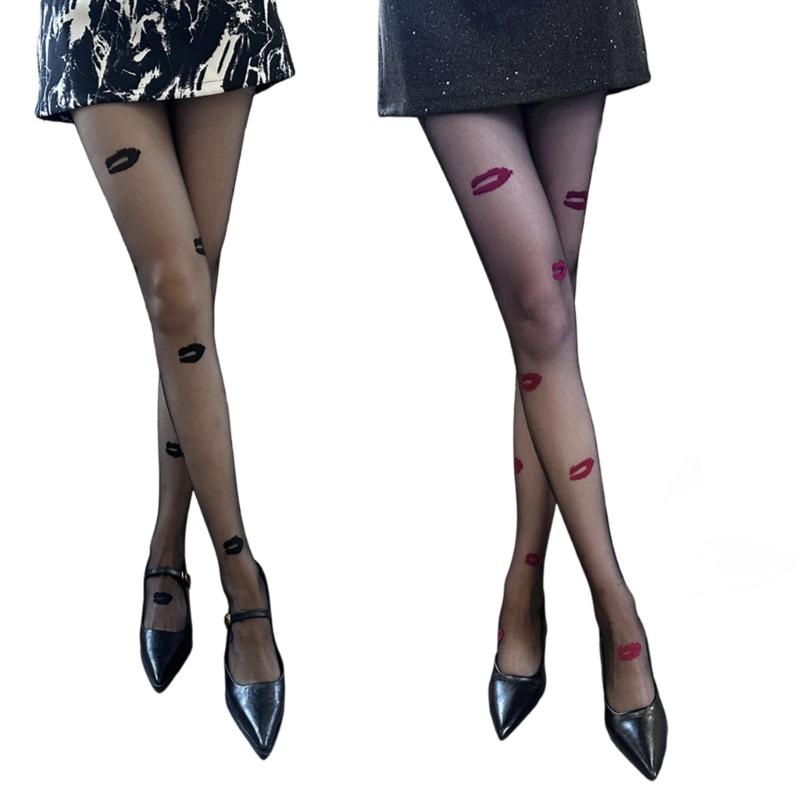 Sheer Tights High Waist Pantyhose Kisses Thigh High Stockings for Women Spring Summer Tights Pantyhose Hosiery