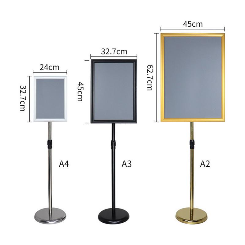 A2 A3 A4 Billboard Adjustable Poster Stand Sign Display Board Poster Stand Sign Holder Hotel Restaurant Stainless Steel Stand