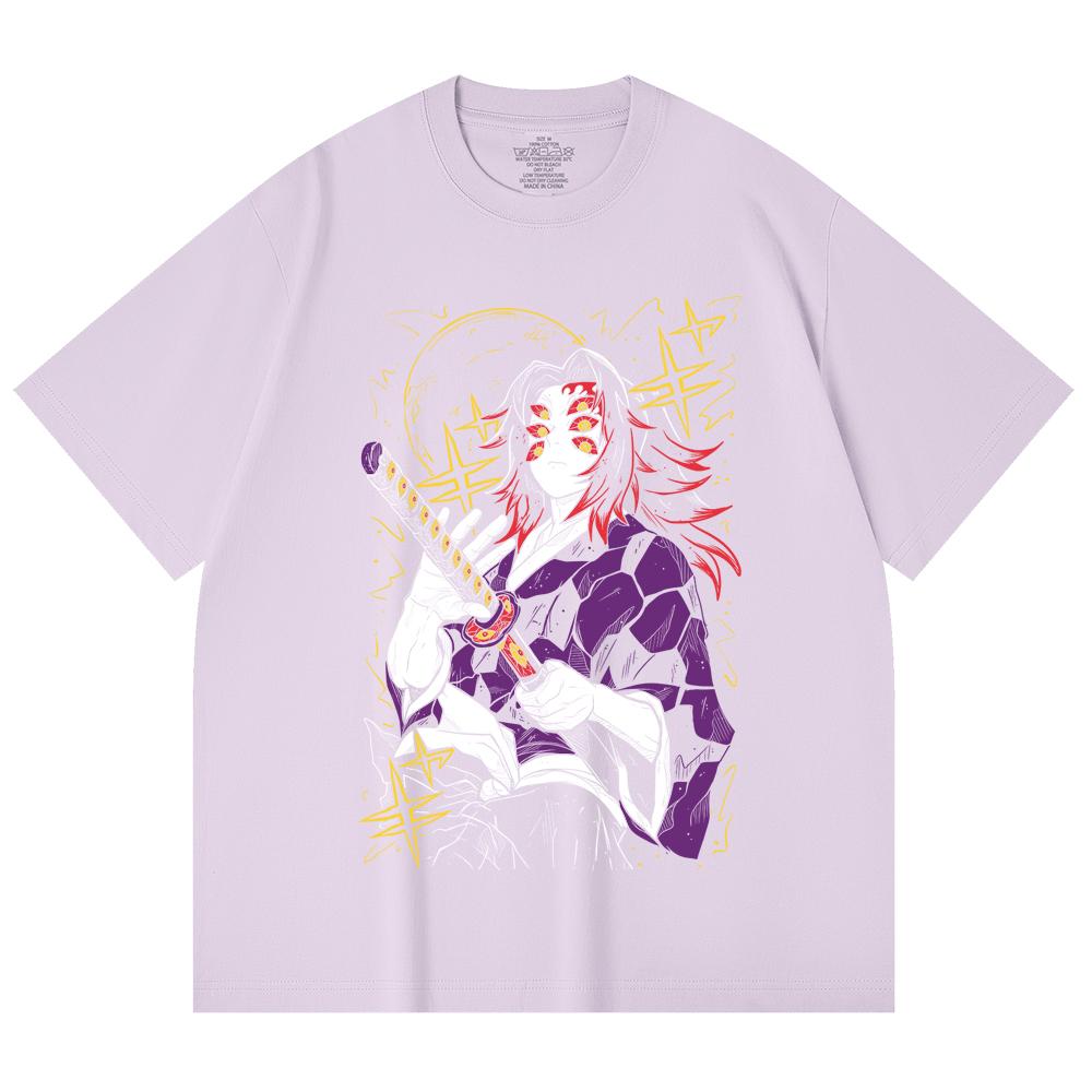 230 Gsm 100% Cotton Demon Slayer V35 Kokushibo Print Unisex Heavy Cotton T Shirt