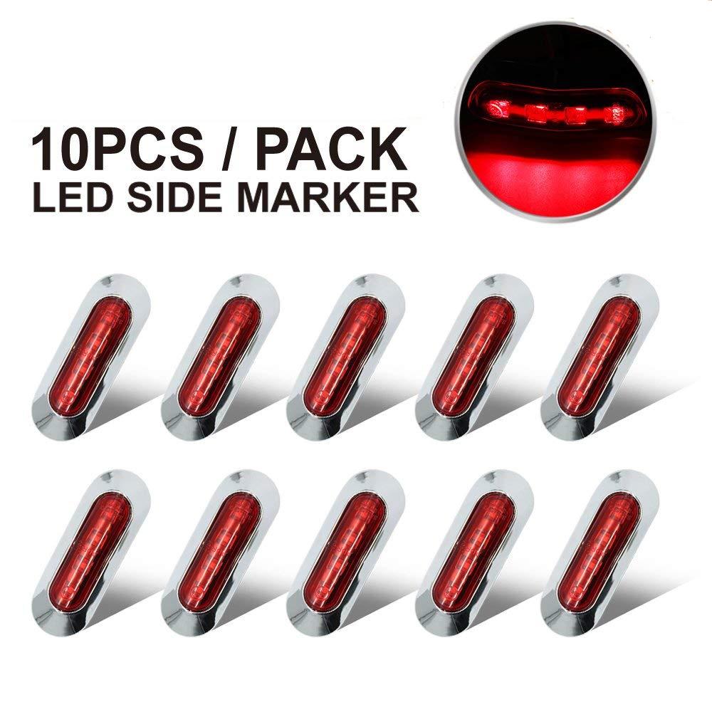 10PCS Amber 12-24V Car Side Mark Lamp for Lorry Truck Bus Trailer Warning Clearance Light Universal 4LED Truck Turn Signal Light