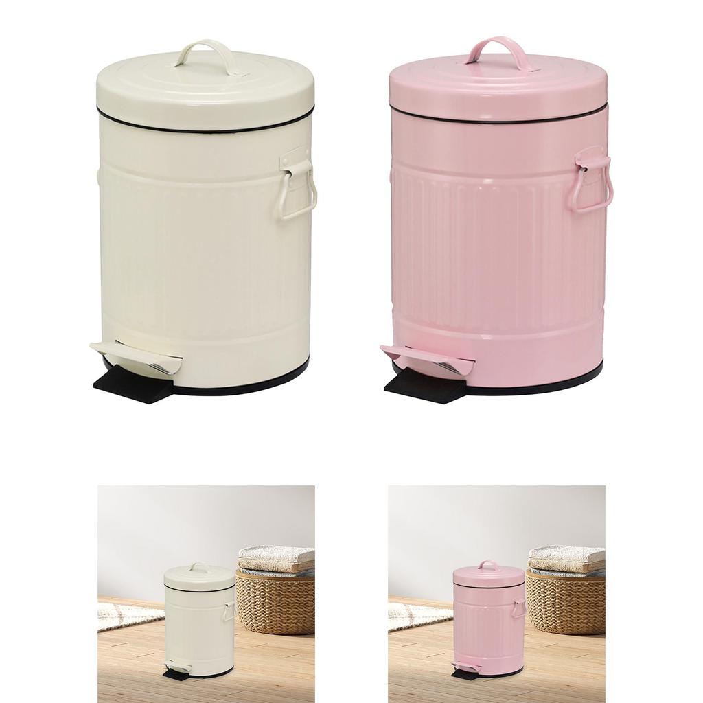Step Trash Can Anti Slip Base Waste Basket Dustbin Foot Pedal Garbage Bin for Entryway Restroom Toilet Laundry Room Apartment