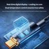 6A Clear Digital Display 100W Type-C Cable for Super Fast Charging - Compatible with Huawei, Xiaomi, Apple PD