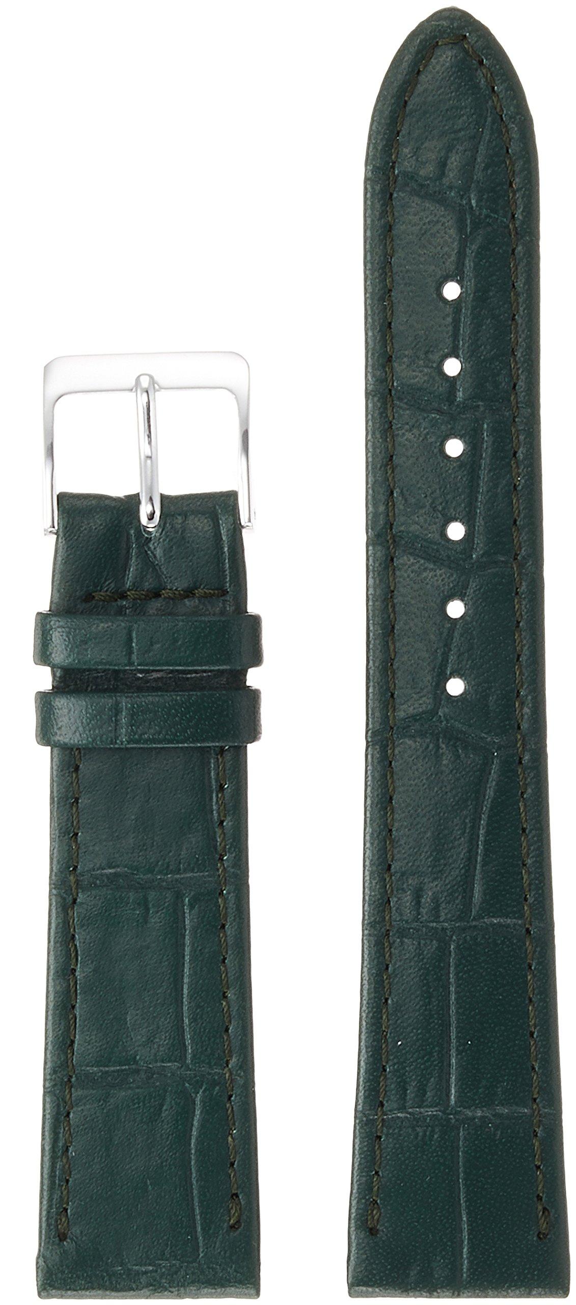 [MIMOSA] MIMOSA Mimosa Watch Band, Embossed Crocodile Leather (Cowhide Embossed/Bamboo Pattern), 19mm, Green CP-G19