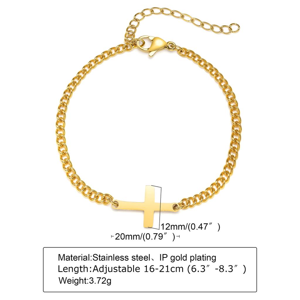 Stainless Steel Cross Religious Christian Bracelet Wristband Jewelry,Waterproof Never Fade Jewelry Gifts for Him