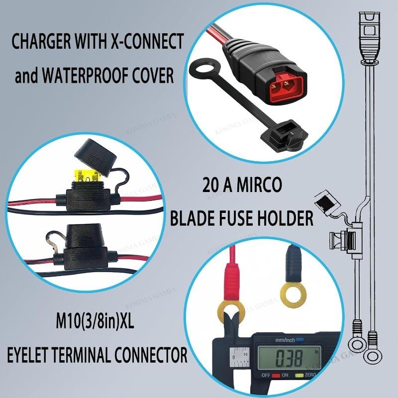 Xiaomi M6/M10 Premium Silicone Fast Charging Car Plug Cable 1/2PCS For NOCO GC008X Connector Durable High Conductivity Waterproof