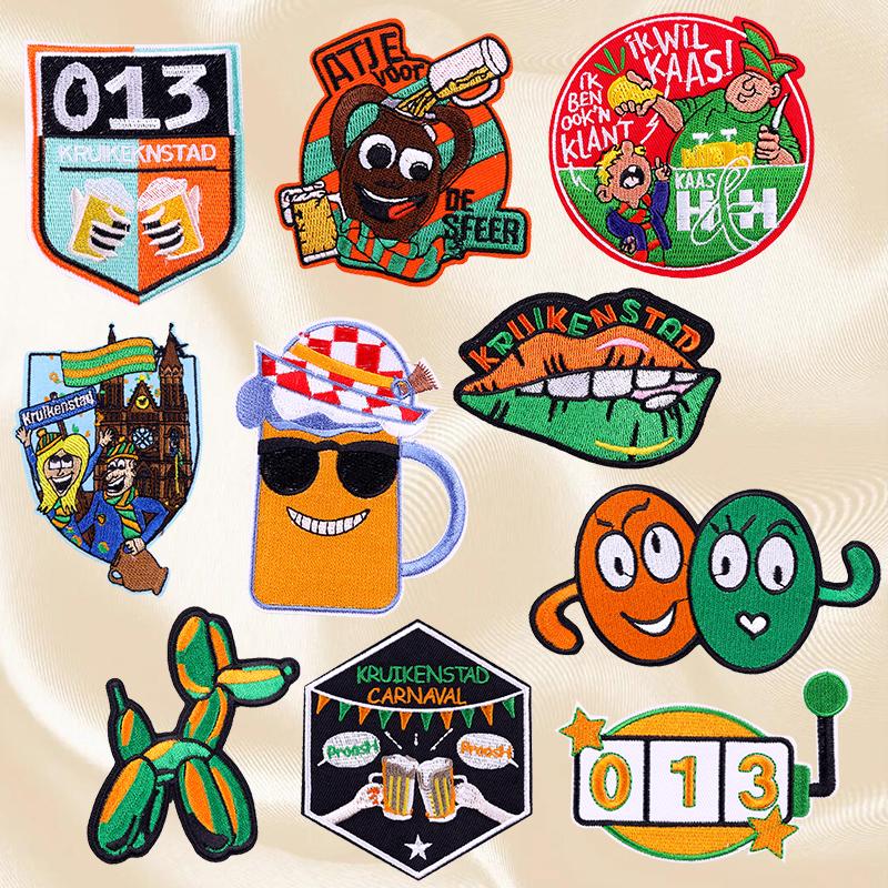 10pcs /Set Netherland Kruikenstad Emblem Embroidered Patches Iron On Patches For Clothing Netherland Carnival Patch Sewing Diy 