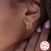 S925 Sterling Silver Color Diamond Set 5A Zircon Hoop Round Triangle Water Drop Pendant Earrings Earrings Earrings