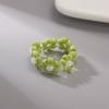 Bohemian Handmade Colorful Crystal Beaded Imitation Pearl Rings Continuous Circle Minimalist Wedding Promise Stacked Finger Ring