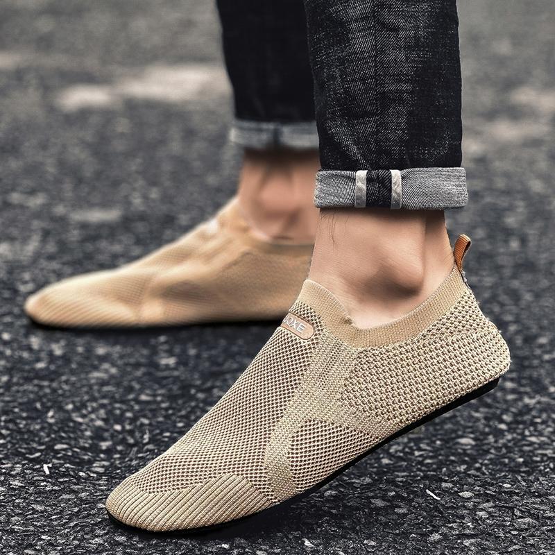 YRZL Men's Mesh Loafers Driving Moccasins High Quality Flats Walking Shoes Breathable Non Slip Brown Casual Loafers Male Shoes