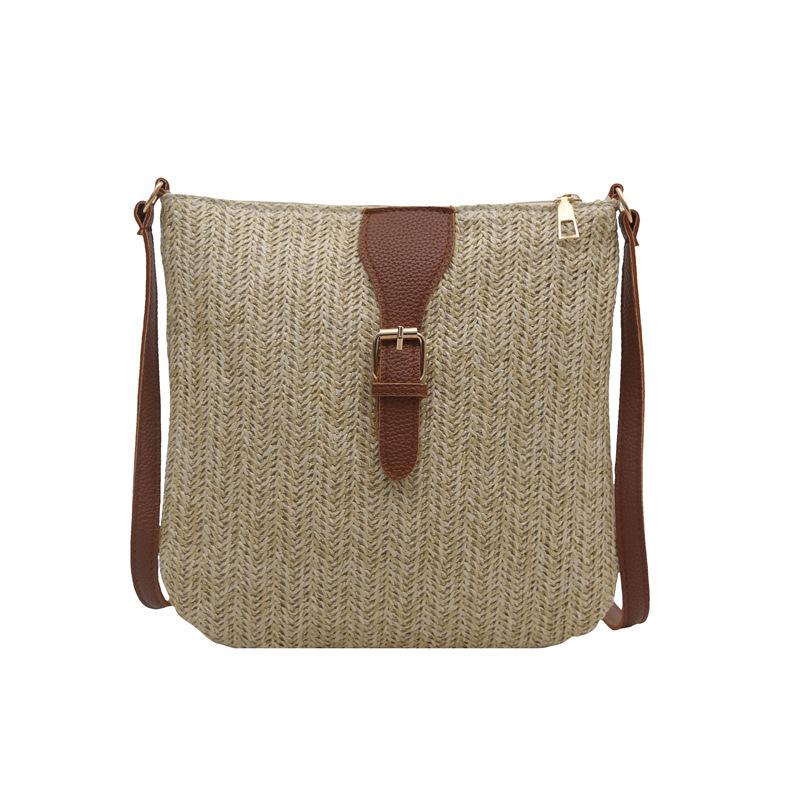 Niche commuter messenger bag mobile phone bag women's bag large capacity seaside leisure beach bag versatile straw bag shoulder bag