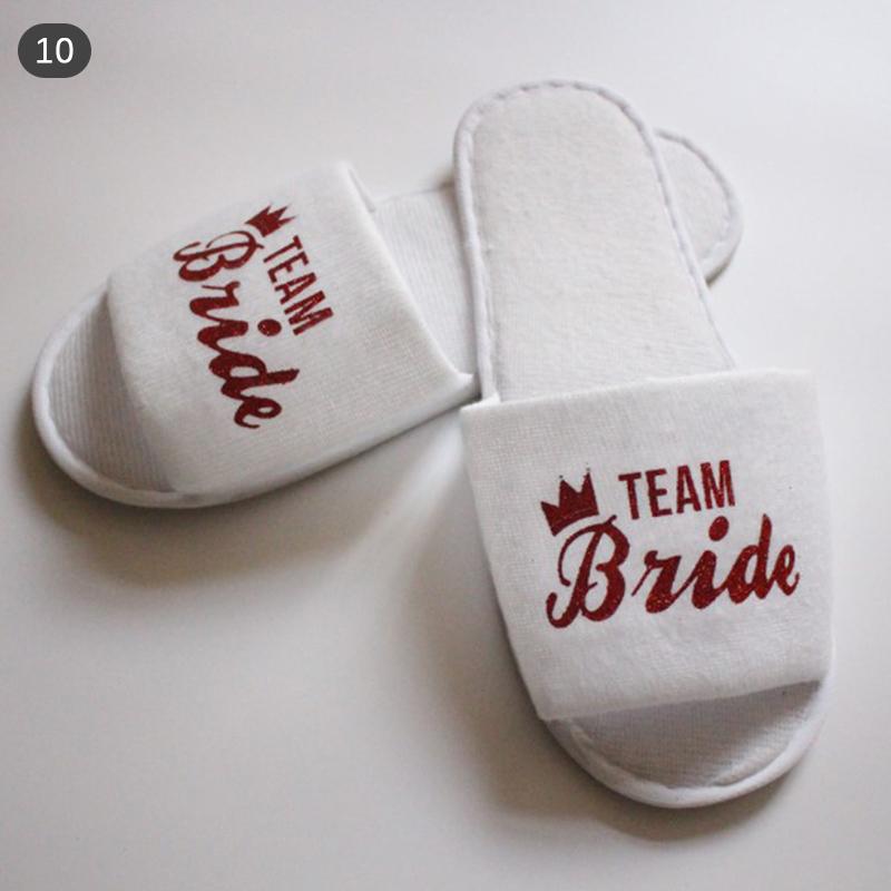 1Pair Bride Slippers Shower Gift Bridesmaid Disposable Slippers Wedding Party
