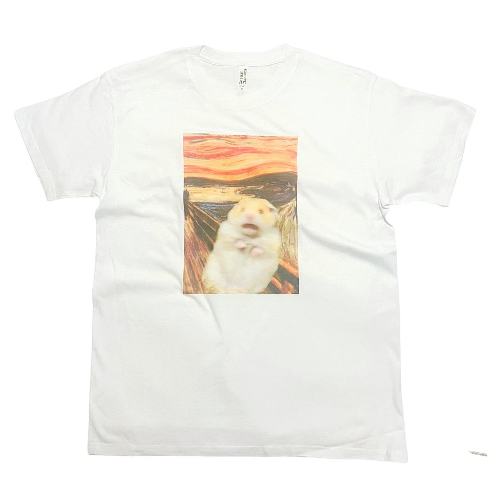 The Scream Hamster Meme T-Shirt Vintage Art Meme Edvard Munch Artist XL
