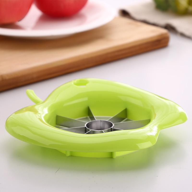 Edelstahl Assist Apfelschneider Cutter Birne Obst Teiler Werkzeug Apfelentkerner Teiler Komfortgriff für Küche Obstschäler