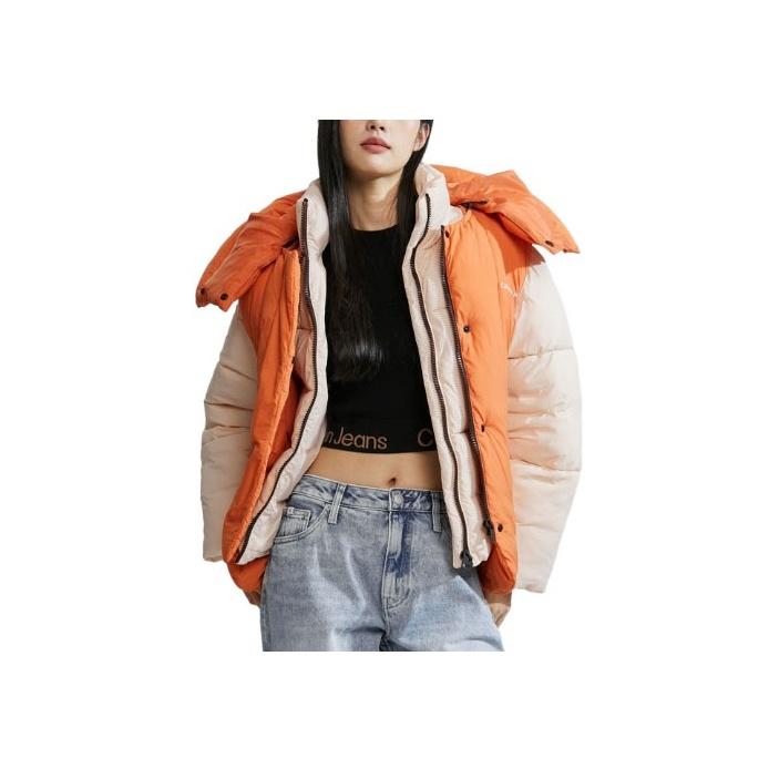 

Calvin Klein Три в одном цветном принтованном капюшоне хлопковая куртка женская красная J221895 XS