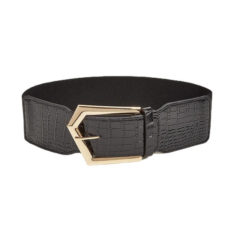 Wind Ladies Wide Belt Retro Elastic Elastic Waist Seal Dress Waist Decoration