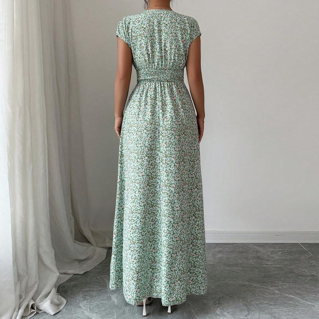 Women's Dress Casual Flowy Dresses  R-neck Vocation Boho Beach Sundress