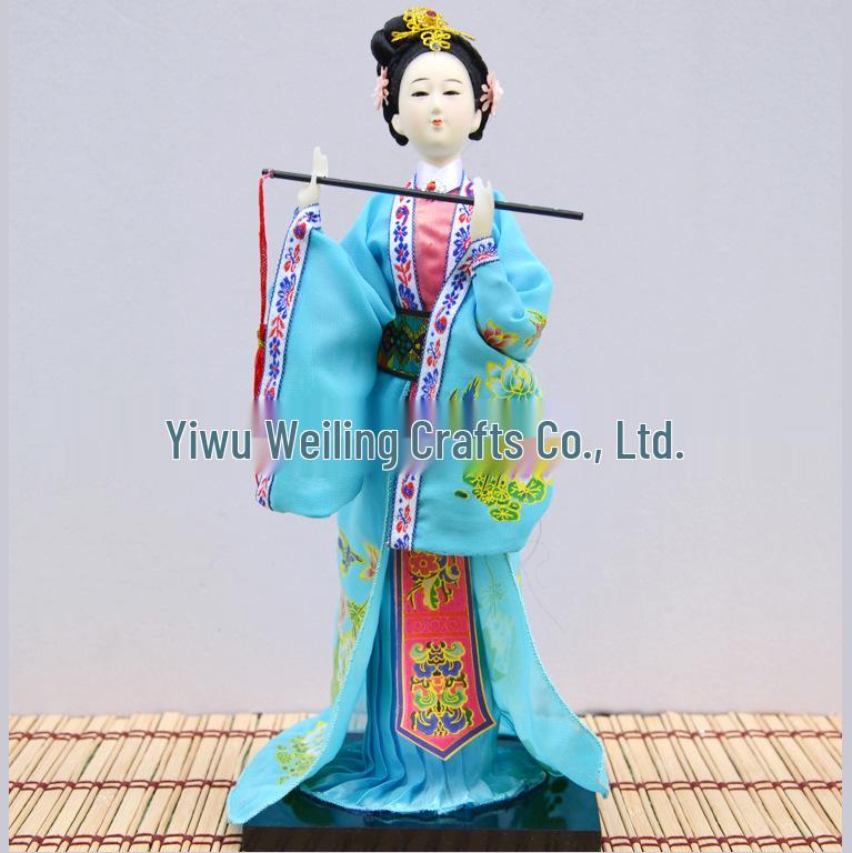 Seidenpuppenpuppe einer Prinzessin der Qing-Dynastie - Haus- & Hoteldekoration, Geschenk, Reiseandenken