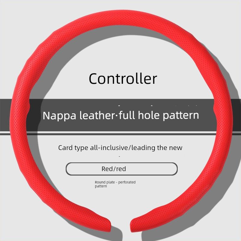 Car Steering Wheel Cover, High-End Nappa Leather, New Model, Anti-Slip, Breathable, Ultra-Thin, Universal for All Seasons