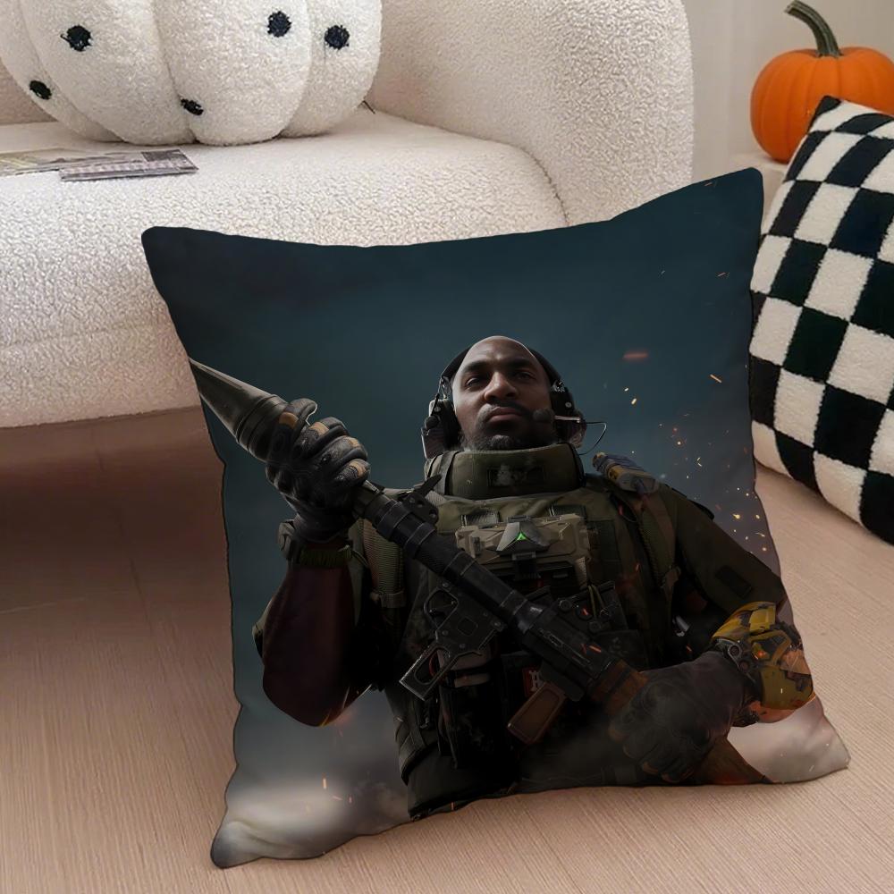 Cool Tactical Chinese Game D-Delta Force Cushion Cover Throw Pillow Cover Hidden Button Durable Polyester Chair Cushion