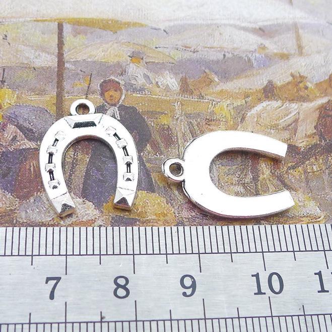 Horseshoe Antique Silver Alloy Jewelry Accessories, 22x16mm, 100 pcs/pack, 1.4g